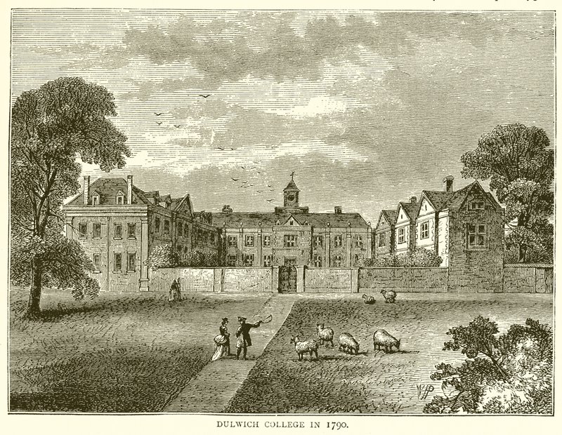 Dulwich Collegessa vuonna 1790 tekijältä English School
