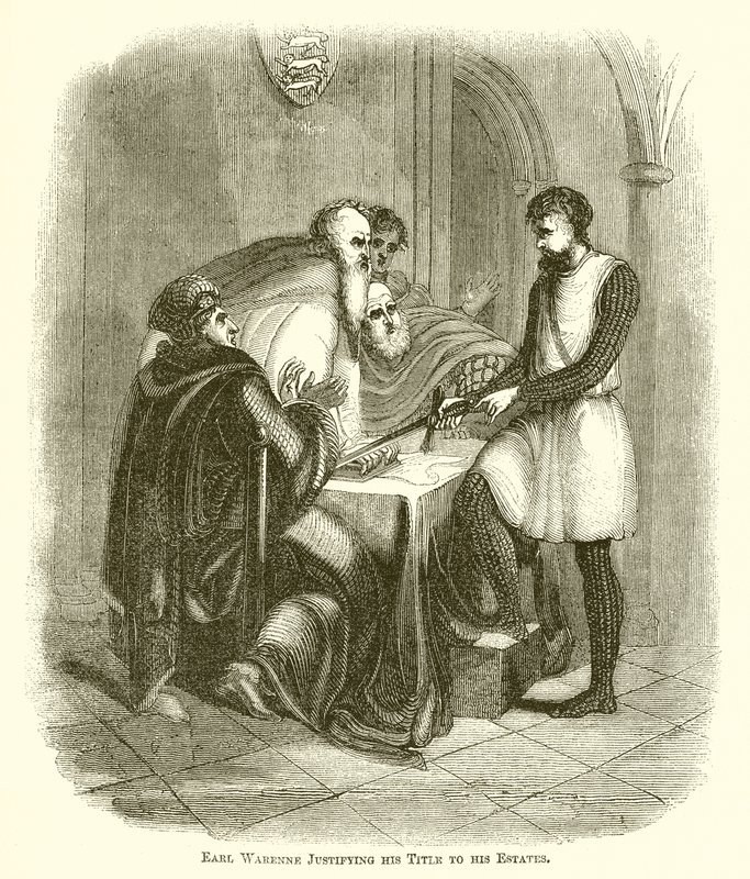 Earl Warenne perustelee omistusoikeuttaan kiinteistöihinsä tekijältä English School