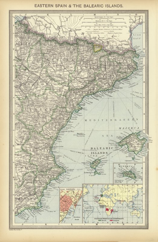Itä-Espanja ja Baleaarit (väri litho) tekijältä English School