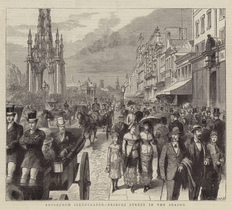 Edinburgh Illustrated, Princes Street in the Season (kaiverrus) tekijältä English School