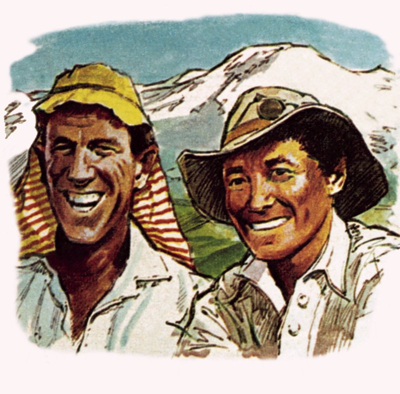Edmund Hillary ja sherpa Tenzing tekijältä English School