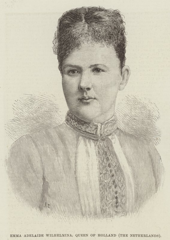 Emma Adelaide Wilhelmina, Hollannin kuningatar, Alankomaat (kaiverrus) tekijältä English School
