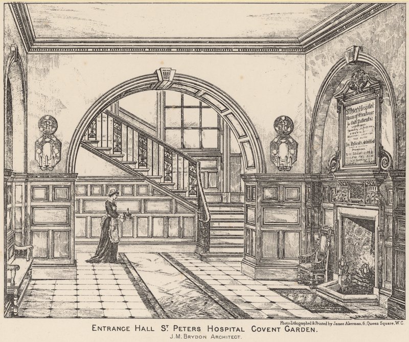 Covent Gardenin St Peters Hospitalin sisäänkäynti tekijältä English School