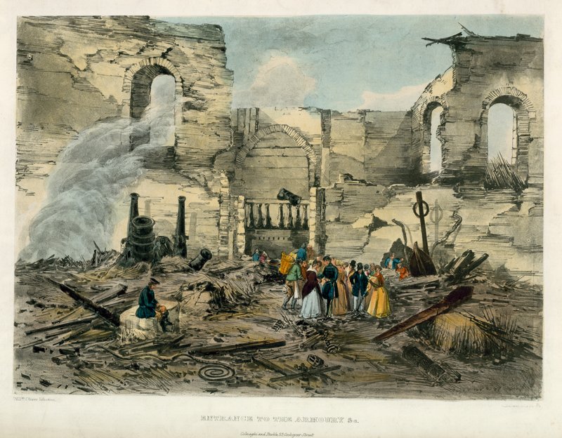 Sisäänkäynti asevarastoon, Tower of London Fire, 1841 tekijältä English School