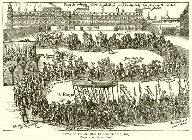 Prinssi Charlesin saapuminen Madridiin, 1623 tekijältä English School