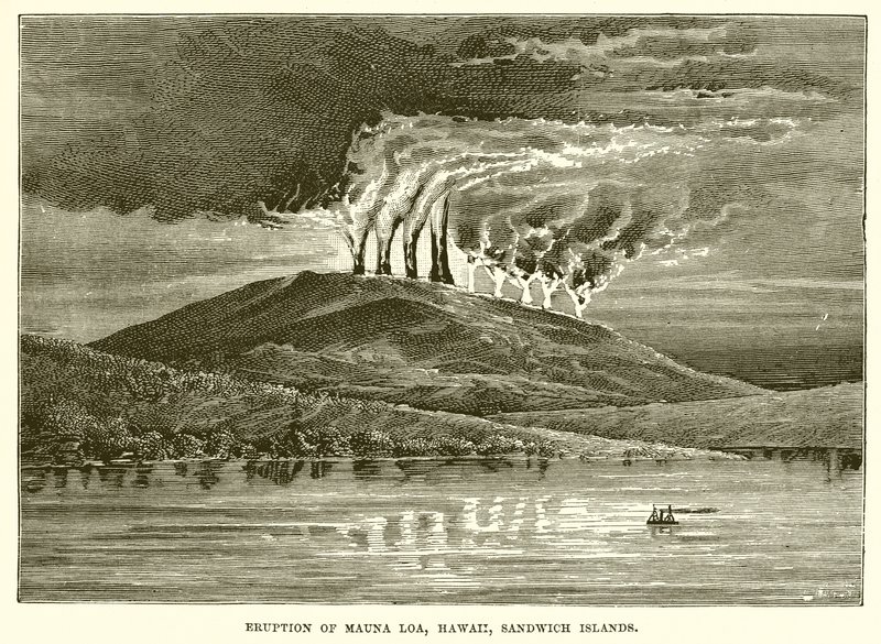 Eruption of Mauna Loa, Hawaii, Sandwich Islands tekijältä English School