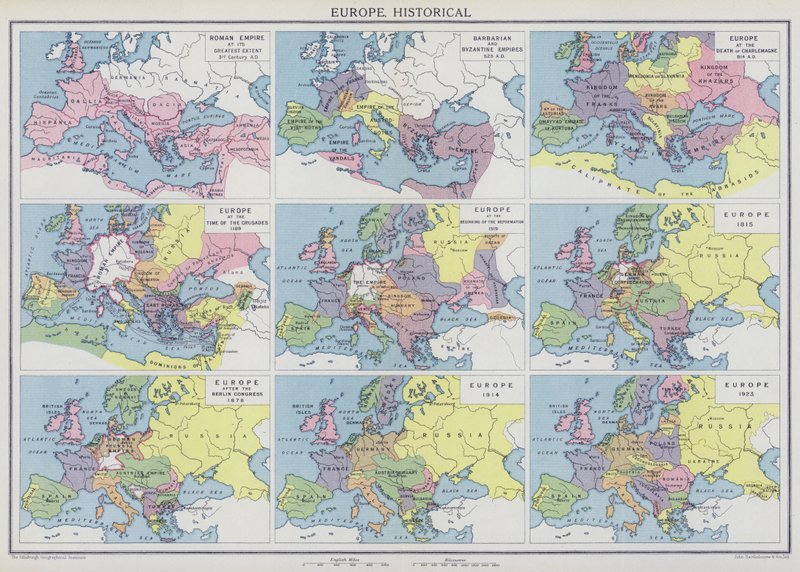 Eurooppa, historiallinen (värilitro) tekijältä English School