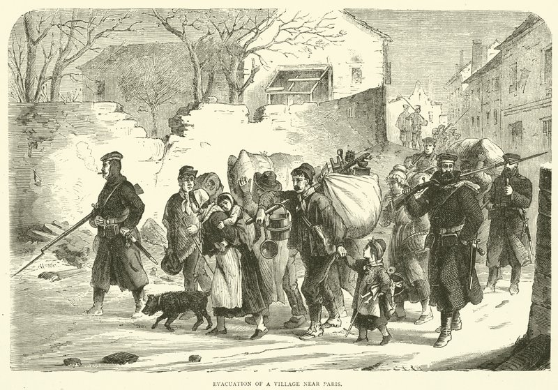 Pariisin lähellä sijaitsevan kylän evakuointi joulukuussa 1870 tekijältä English School
