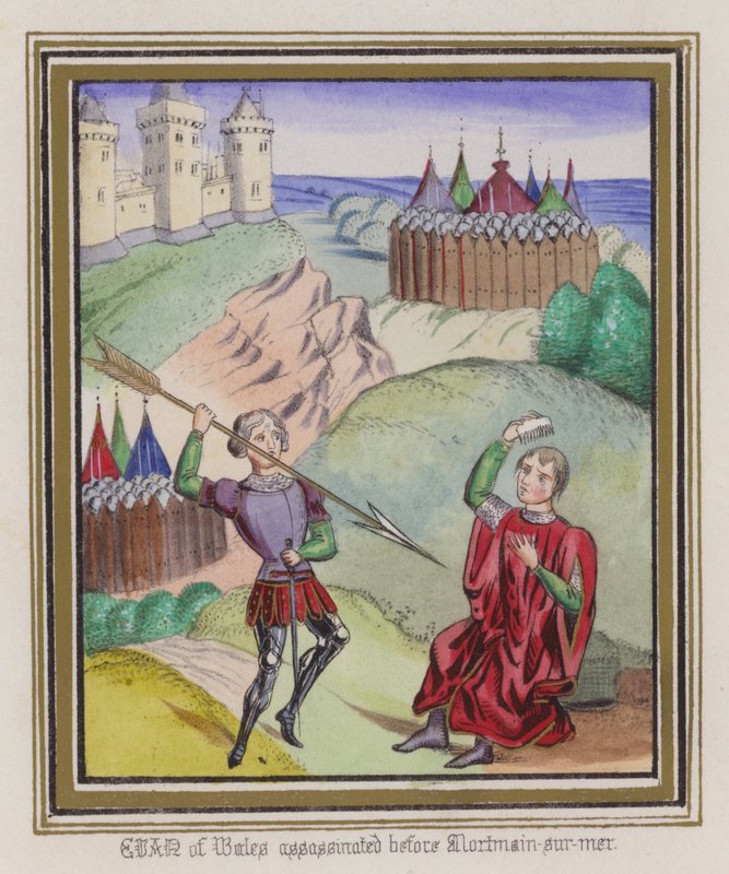 Evan Of Wales murhattiin ennen Morman-Sur-Meria (värillinen kaiverrus) tekijältä English School