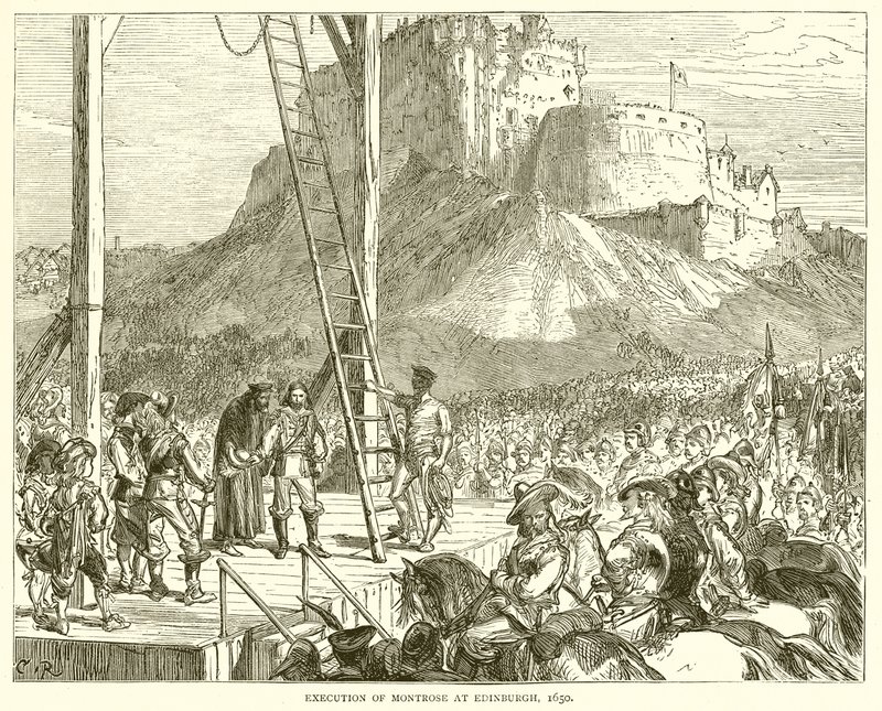 Montrosen teloitus Edinburghissa 1650 tekijältä English School