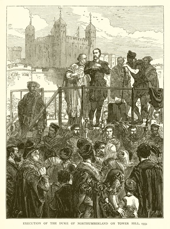 Northumberlandin herttuan teloitus Tower Hillillä, 1553 tekijältä English School