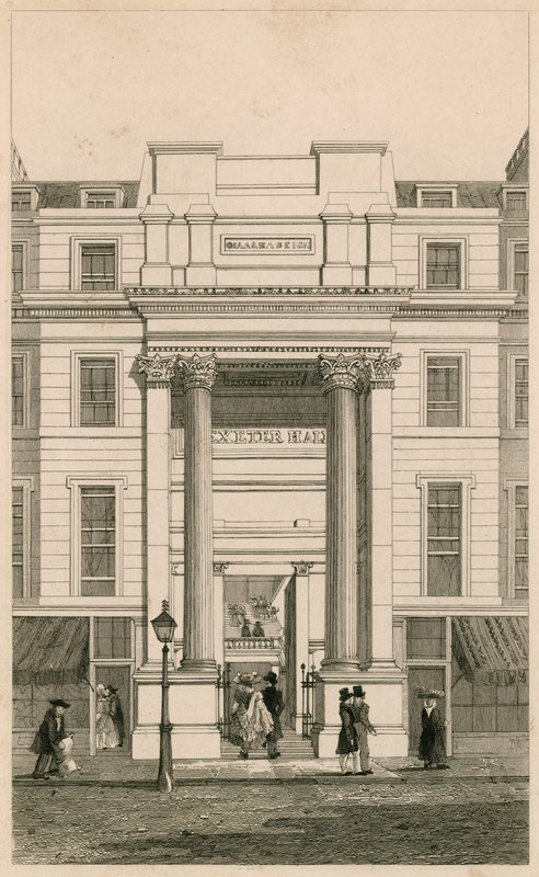 Exeter Hall, Strand, Lontoo; Gentlemans Magazinesta; todiste tekijältä English School