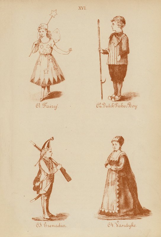 Naamiaisasut: Vandyke (litografia). tekijältä English School