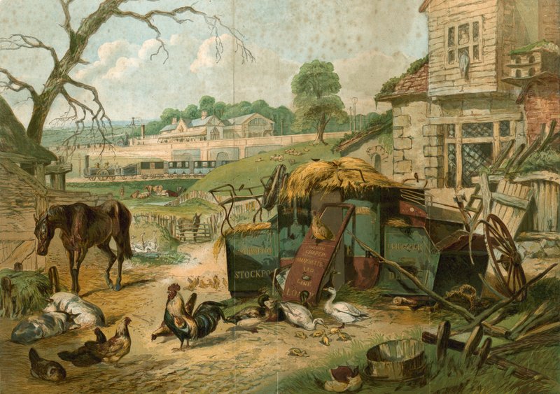 Farmyard St Pancrasin rautatieasema taustalla tekijältä English School
