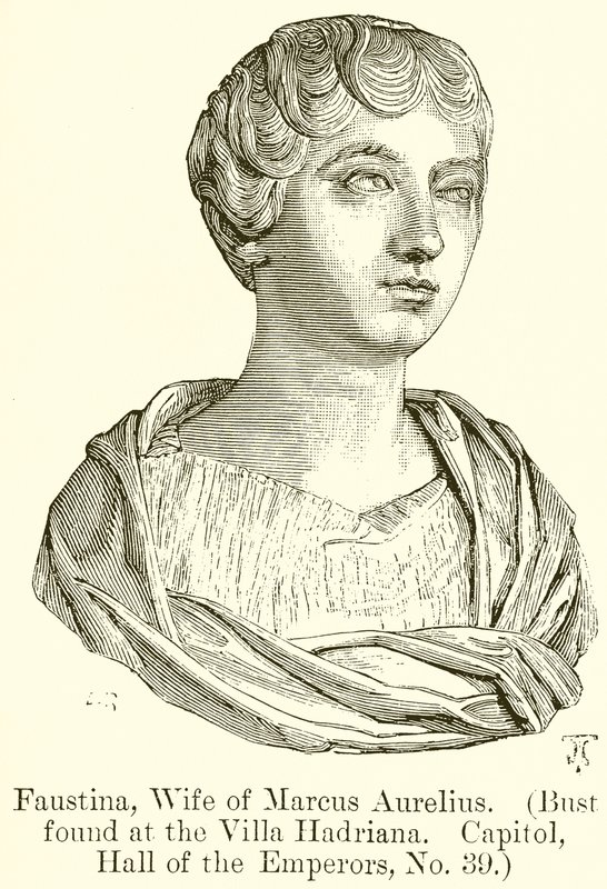 Faustina, Marcus Aureliuksen vaimo. (Rintakuva löydetty Villa Hadrianasta. Capitol, Hall of the Emperors, nro 39) tekijältä English School