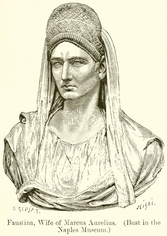 Faustina, Marcus Aureliuksen vaimo. (Rintakuva Napolin museossa) tekijältä English School