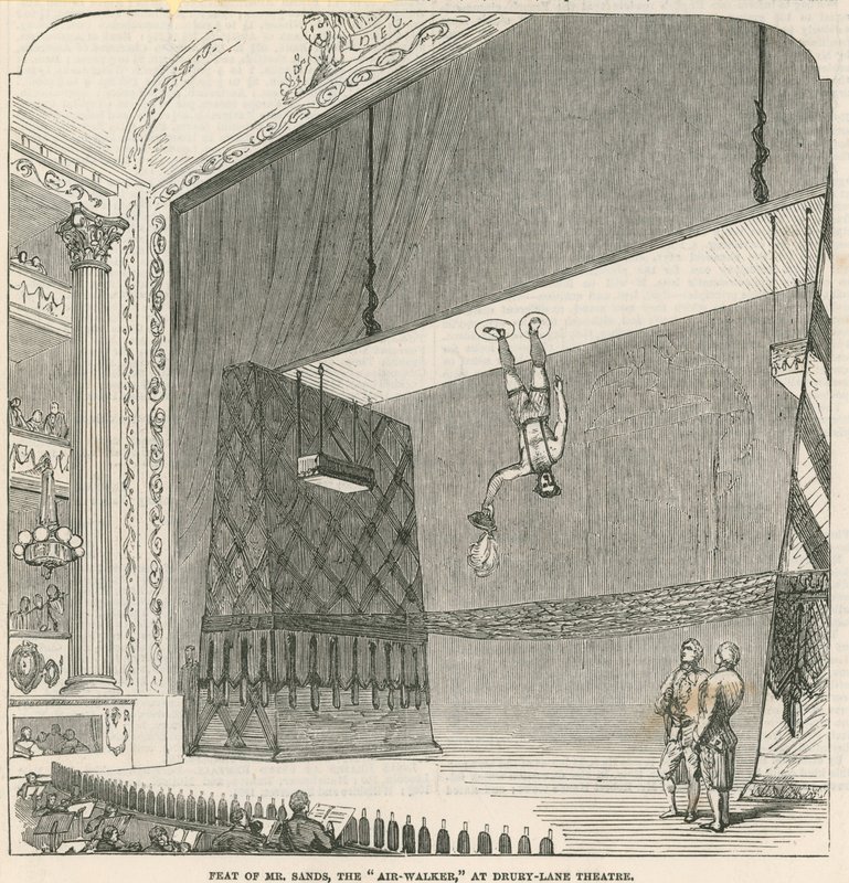Mr Sandsin, Air-Walkerin, näytelmä Drury Lane -teatterissa Lontoossa tekijältä English School