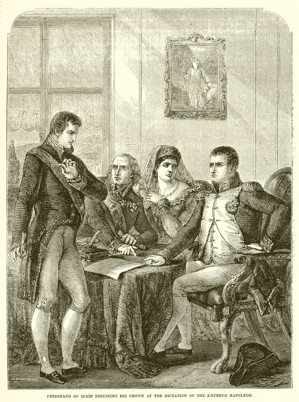 Espanjalainen Ferdinand eroaa kruunustansa keisari Napoleonin sanelun johdosta tekijältä English School