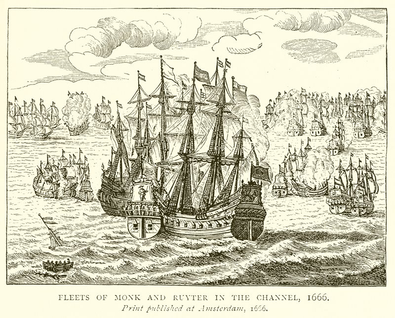 Monkin ja Ruyterin laivastot kanaalissa, 1666 tekijältä English School