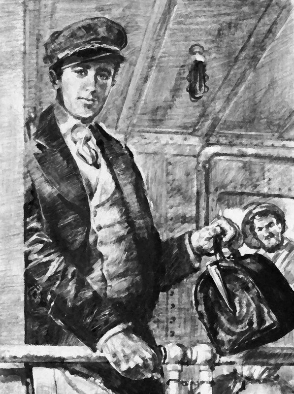 Joseph Conrad purjehti vuosia maailman valtamerten ympäri brittiläisessä kauppapalvelussa (litho) tekijältä English School