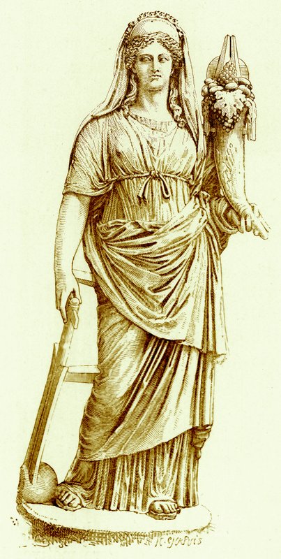 Fortuna, patsas Vatikaanissa, Victor Duruyn kuvitus Rooman historiasta, julkaistu 1884 (digitaalisesti paranneltu kuva) tekijältä English School