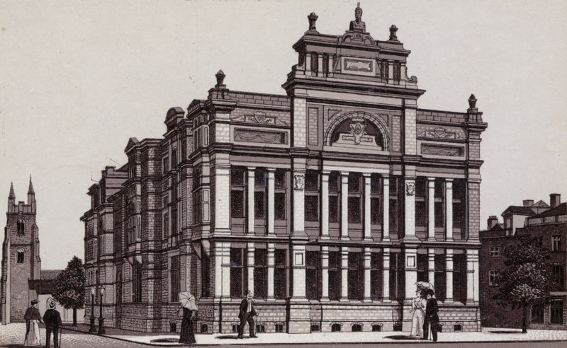Ilmainen kirjasto, Cardiff (litho) tekijältä English School