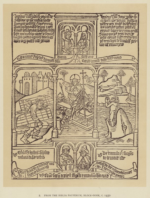 Teoksesta Biblia pauperum, Block-Book, c 1450 (litho) tekijältä English School