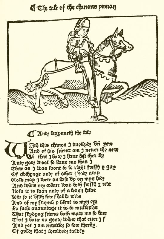 Caxtonin painamasta Chaucers Canterbury Talesin toisesta painoksesta tekijältä English School