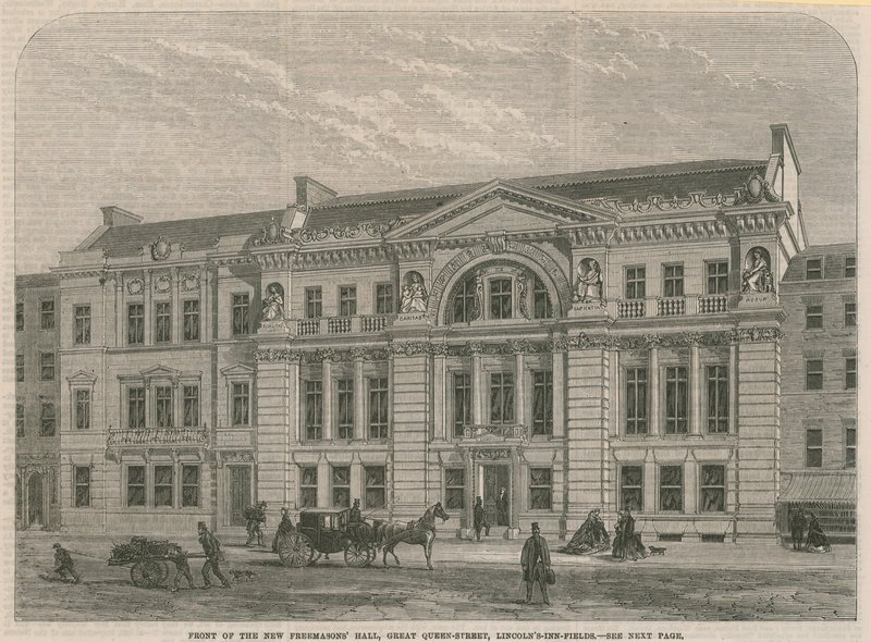 Uuden Freemasons Hallin edessä, Great Queen Street, Lincolns Inn Field, Lontoo tekijältä English School