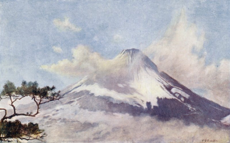 Fujisan, "pyhä vuori" (väri litho) tekijältä English School