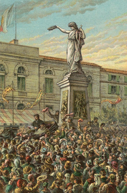 Garibaldi paljastaa Mentanan muistomerkin Milanossa tekijältä English School