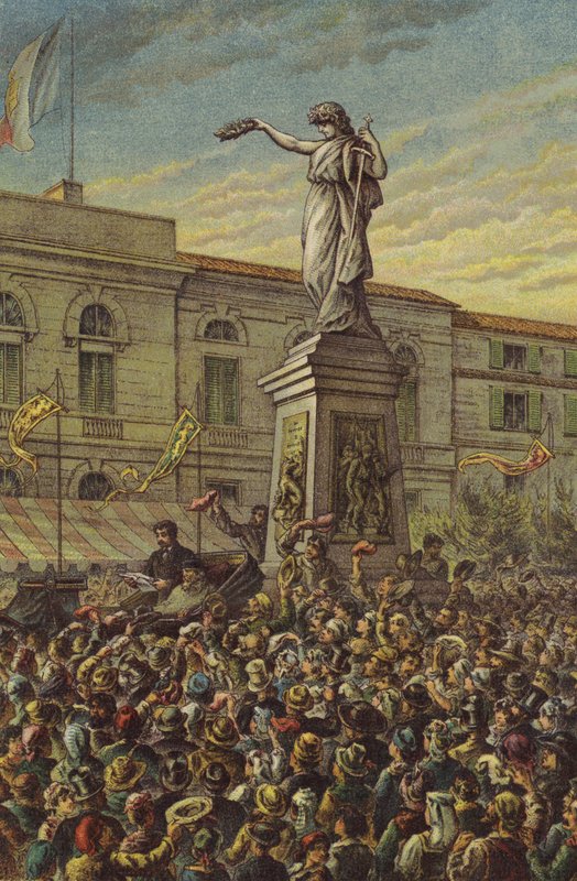 Garibaldi paljastaa Mentanan muistomerkin Milanossa tekijältä English School