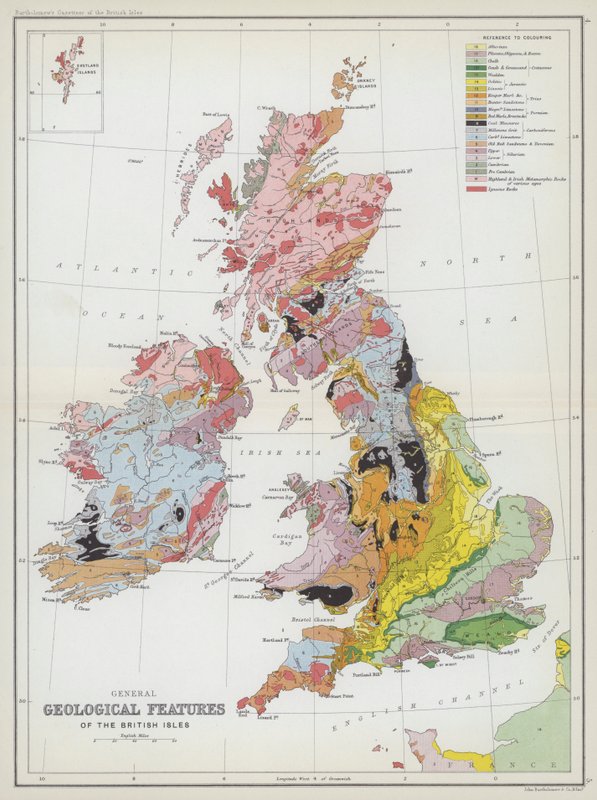 Brittein saarten yleiset geologiset piirteet (värilitro) tekijältä English School