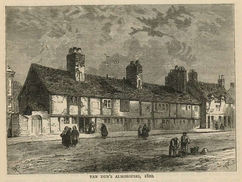 Yleiskuva Van Duns almshouseista tekijältä English School
