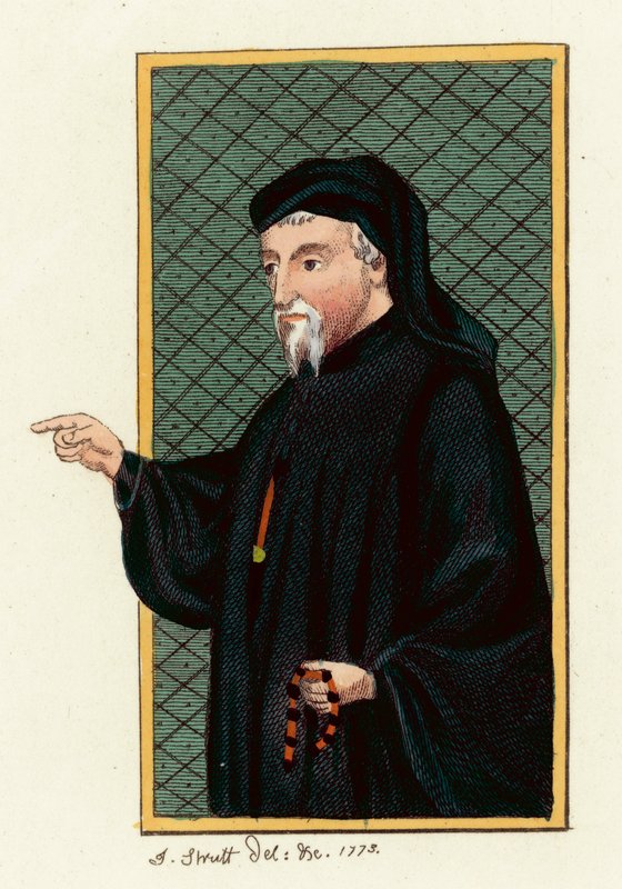 Geoffrey Chaucer (värillinen kaiverrus) tekijältä English School