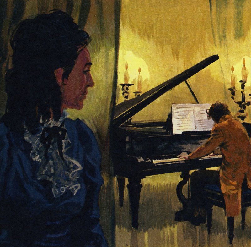 George Sand vei Chopinin taloon Nohantissa, jossa hän jatkoi säveltämistä tekijältä English School