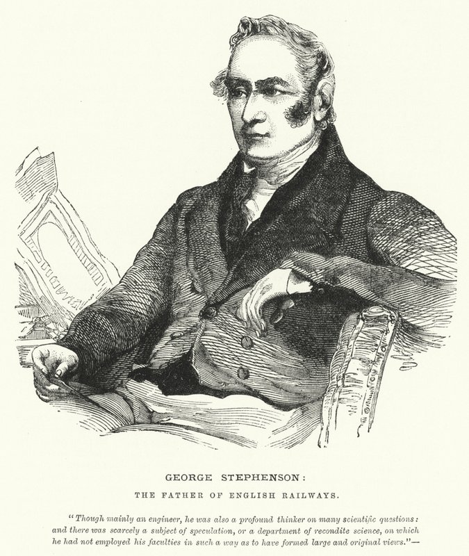 George Stephenson, Englannin rautateiden isä (kaiverrus) tekijältä English School