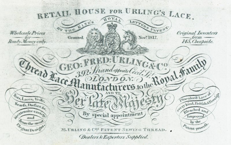 George Fred Curling & Co, lankapitsien valmistaja, kauppakortti tekijältä English School