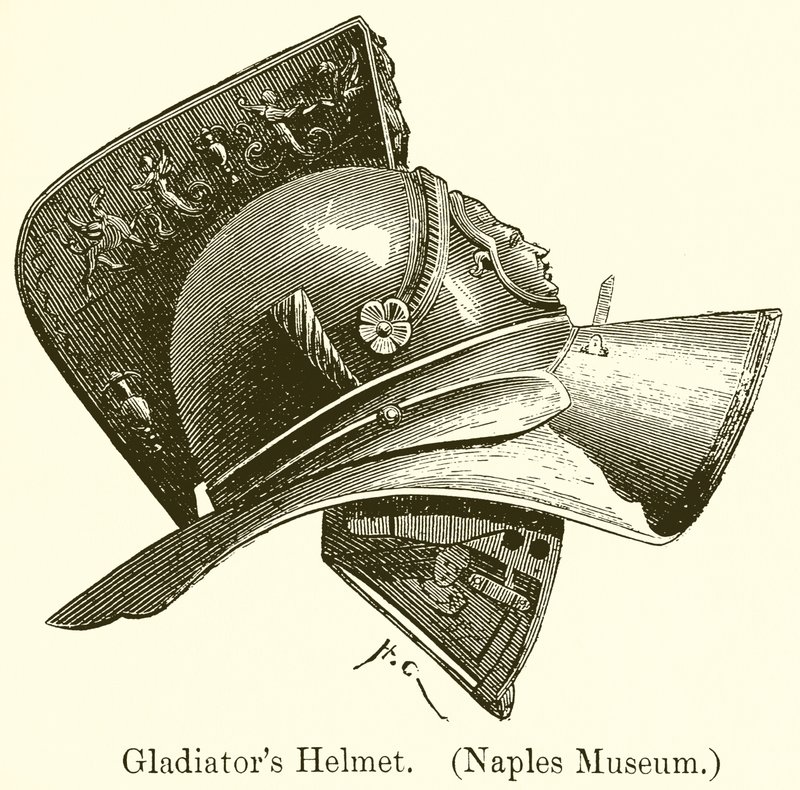 Gladiaattorien kypärä. (Napoli museo) tekijältä English School