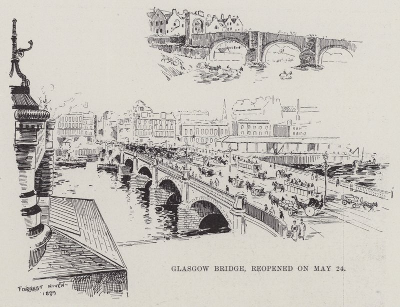 Glasgow Bridge, avattiin uudelleen 24. toukokuuta (kaiverrus) tekijältä English School