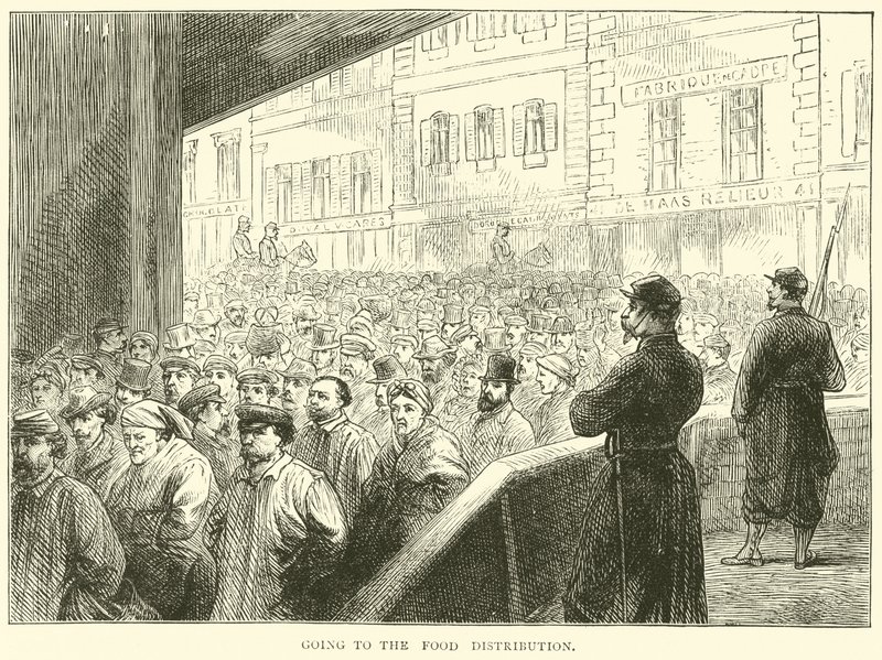 Ruokajakelussa, maaliskuu 1871 tekijältä English School