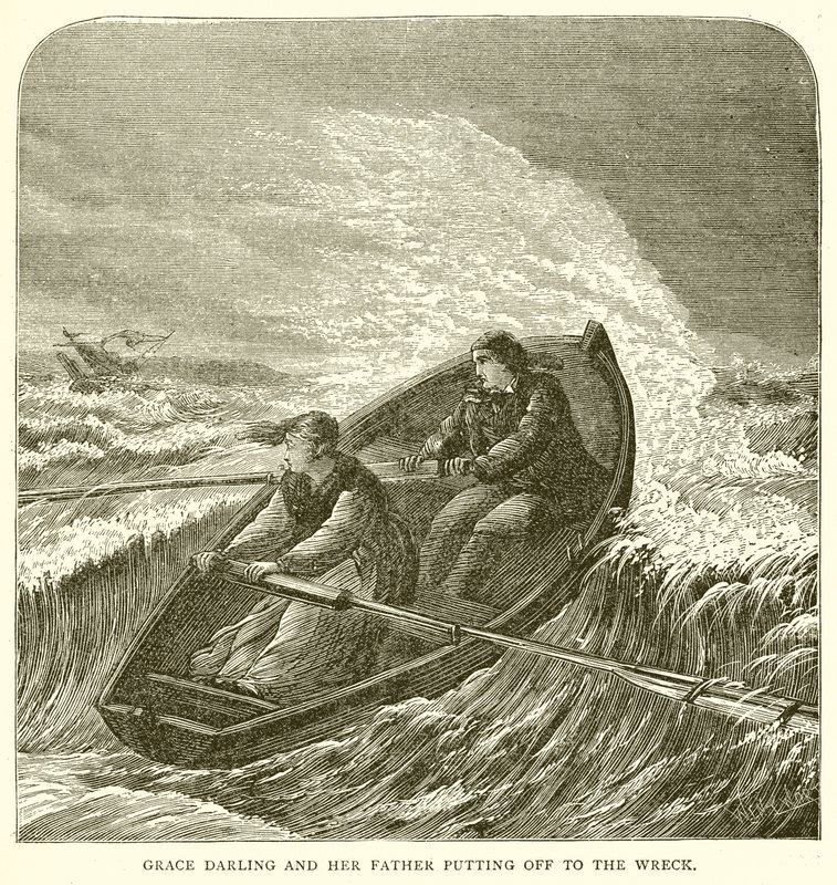 Grace Darling ja hänen isänsä hylkäämässä tekijältä English School
