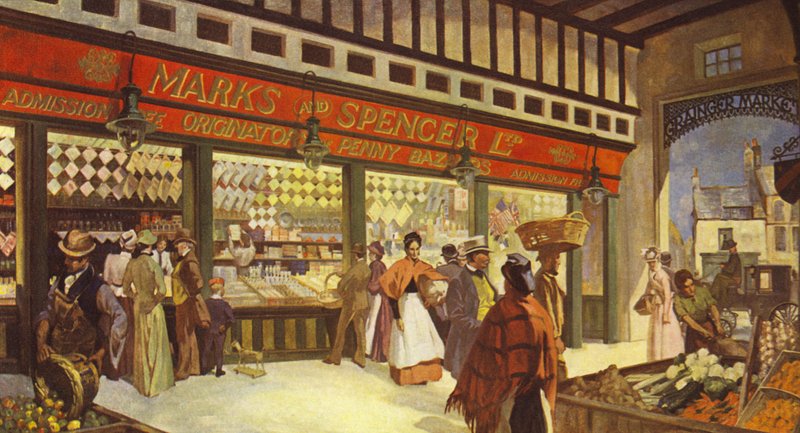 Grainger Market Hall Bazaar Newcastle, on edelleen olemassa alkuperäisessä muodossaan, 1895 tekijältä English School