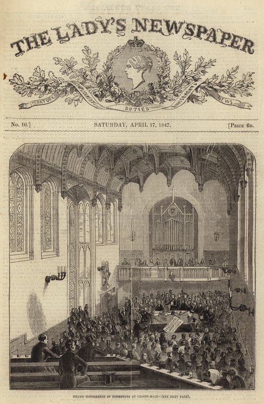 Toisinajattelijoiden suuri konferenssi Crosby Hallissa Lontoossa, 1847 tekijältä English School