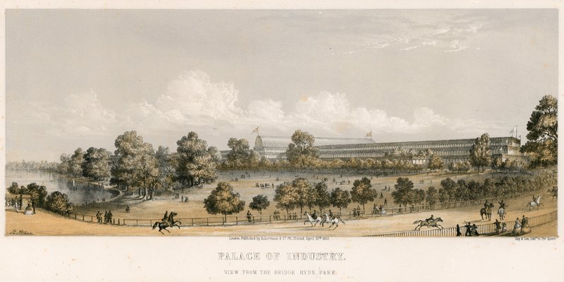 Suuri näyttely, 1851, sillalta, Hyde Park tekijältä English School