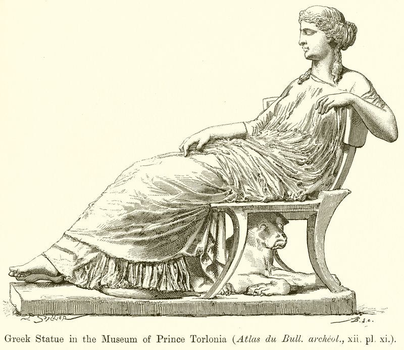 Kreikkalainen patsas Prinssi Torlonian museossa (Atlas du Bull. archeol., xii. pl. xi) tekijältä English School