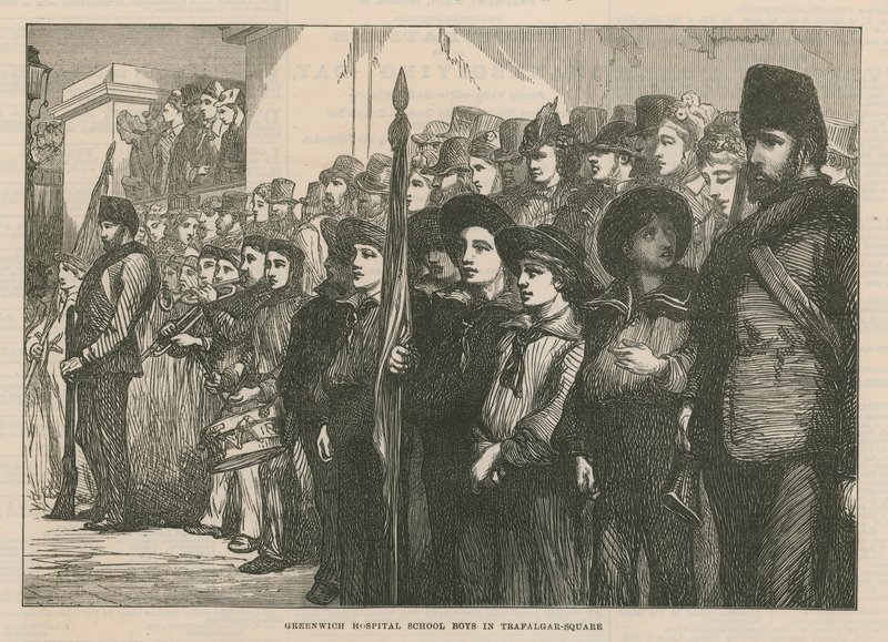 Greenwich Hospital Schoolin pojat Trafalgar Squarella tekijältä English School