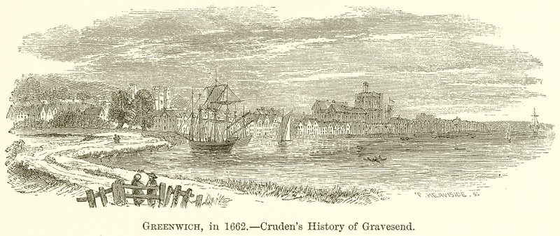 Greenwich, vuonna 1662. - Crudens History of Gravesend tekijältä English School