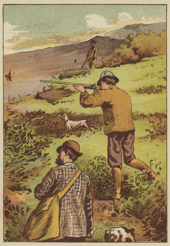 Metsän ammunta (värillinen kaiverrus) tekijältä English School