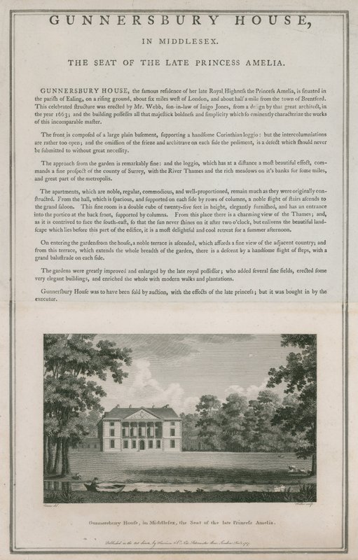 Gunnersbury House, Middlesex, edesmenneen prinsessa Amelian kotipaikka tekijältä English School
